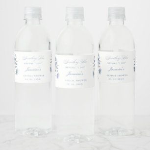 Floral Something blue before i do Bridal Shower Water Bottle Label