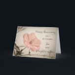 Floral Son & Daughter in Law Wedding Anniversary Card<br><div class="desc">Happy wedding anniversary card for son and daughter in law with pretty vintage pink flowers,  and heartfelt verse.</div>