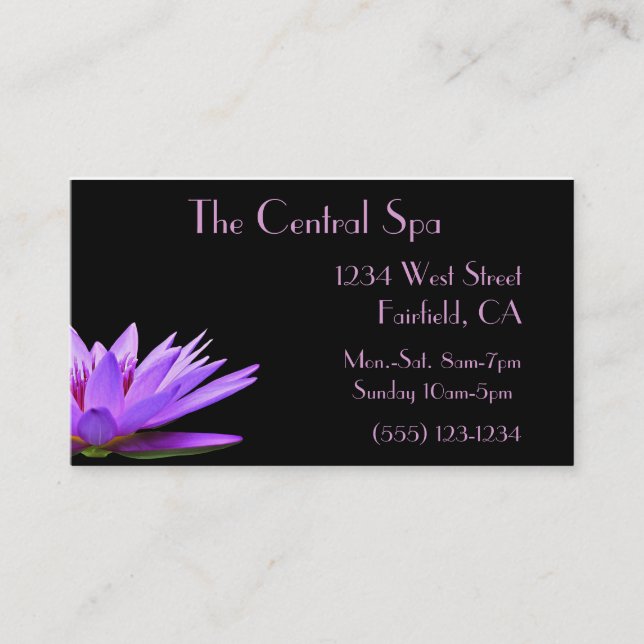 floral Spa and Salon Treatment Business Business Card (Front)