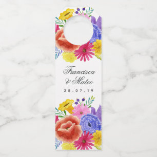 Floral Spanish Fiesta Wedding Bottle Tag