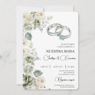 Floral Spanish Wedding Invitation