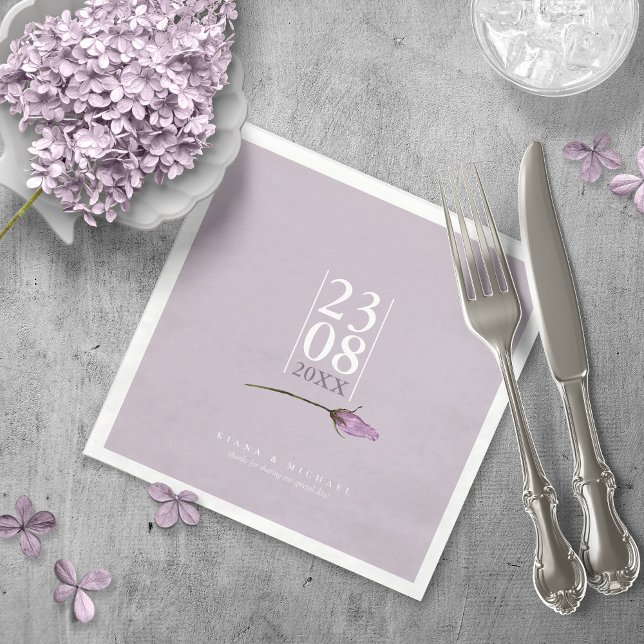 Floral Sparkles Wedding Date Mauve ID889  Napkins (Creator Uploaded)
