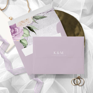Floral Sparkles Wedding Mauve ID889 Envelope