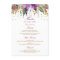 Floral Sparkling Amethyst Wedding Dinner Menu