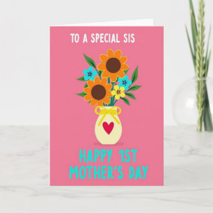 Floral Special Sis Mothers Day Card