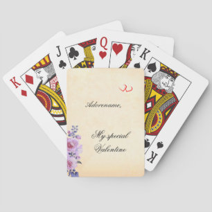 Floral Special Valentine - personal message Playing Cards