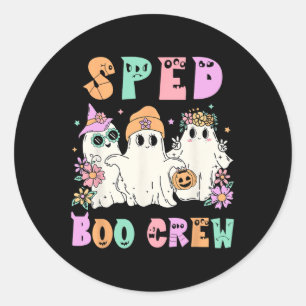 Floral Sped Boo Crew Halloween Ghost Special Ed Sp Classic Round Sticker
