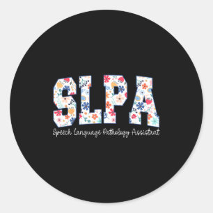 Floral Speech Language Pathology Istant Slpa Appre Classic Round Sticker
