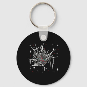 Floral Spider Web Lazy Halloween Costume Cute Key Ring