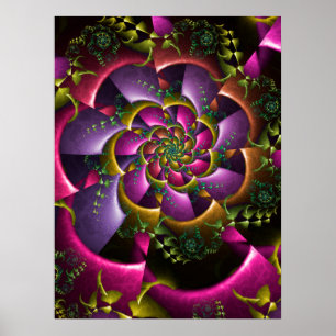 Floral Spin Design Poster