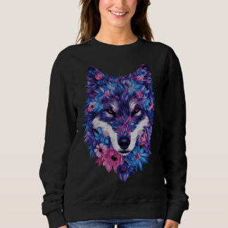 Floral Spirit Wolf – Nature and Strength Sweatshirt