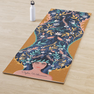 Floral Spiritual Woman Botanical Floral Forest Yoga Mat