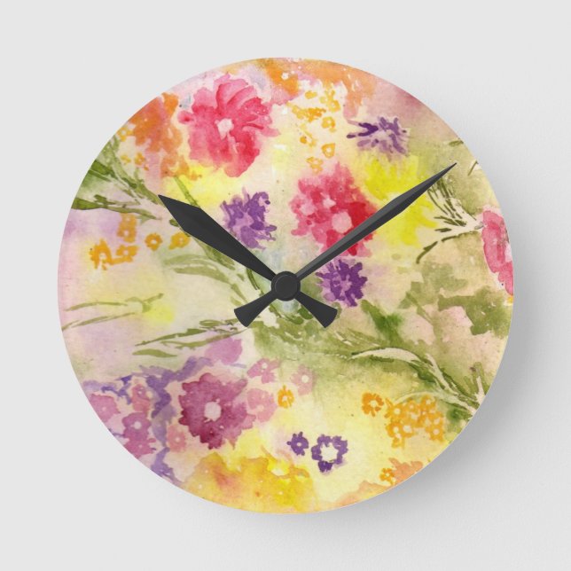 'Floral Splash' Clock (Front)