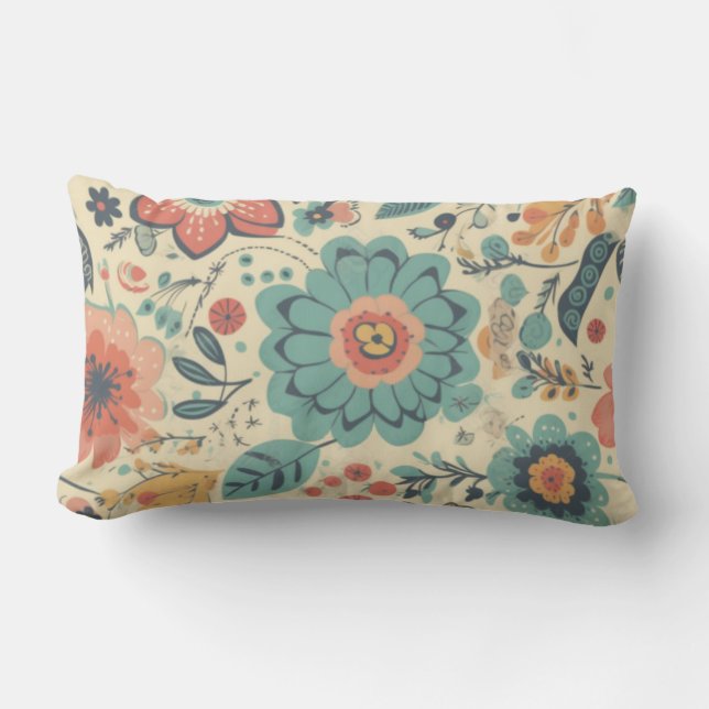 Floral Splendour Lumbar Pillow (Front)