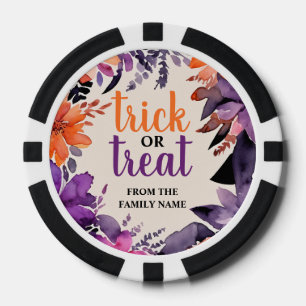 Floral Spooky Elegance Halloween Poker Party Chips