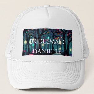 Floral Spray Fantasy Art BRIDESMAID Cap