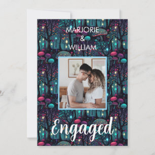 Floral Spray Fantasy Art Engagement Party Invitation