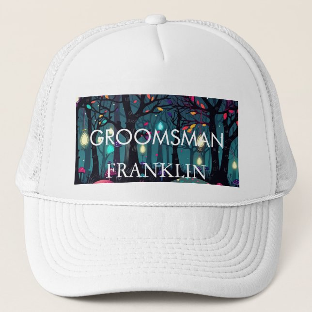 Floral Spray Fantasy Art GROOMSMAN Cap (Front)