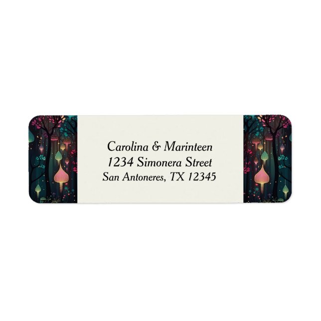 Floral Spray Fantasy Art Return Address Label (Front)