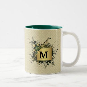 Floral Spray Personalised Two-Tone Coffee Mug
