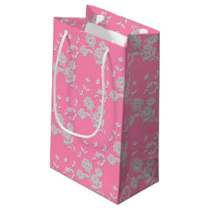 Floral Spray Style 1, Pink-White-GIFT BAG s