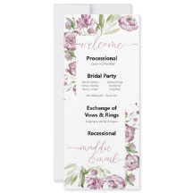 Floral Spray Wedding Program 