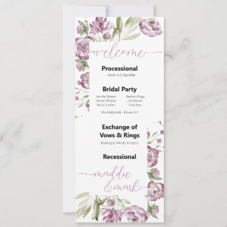 Floral Spray Wedding Program 