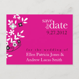Floral Spread - Save The Date Announcement Postcard