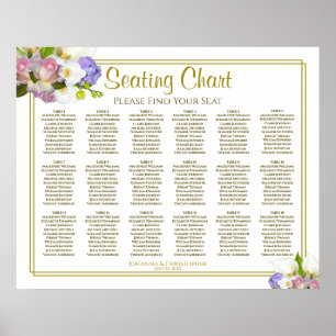 Floral Spring 18 Table Wedding Seating Chart