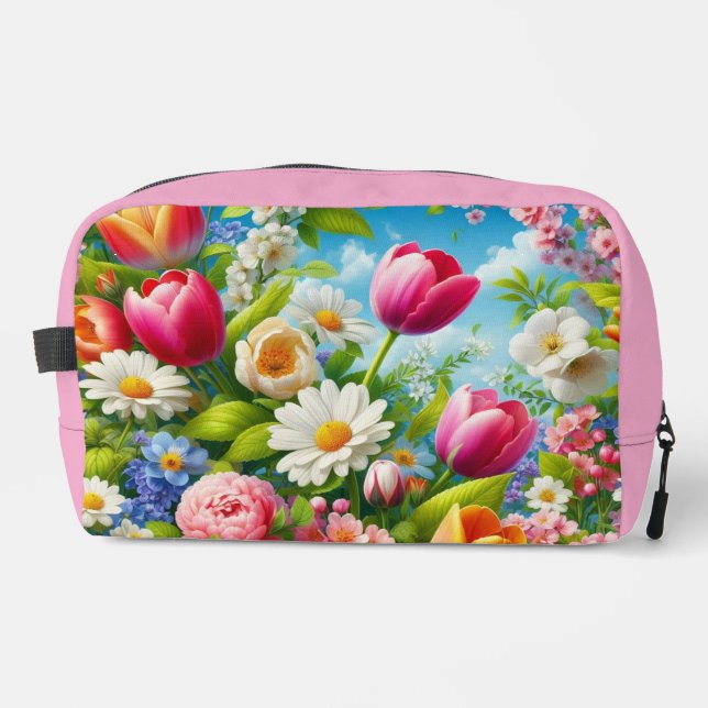 Floral/spring artwork  dopp kit (Front)