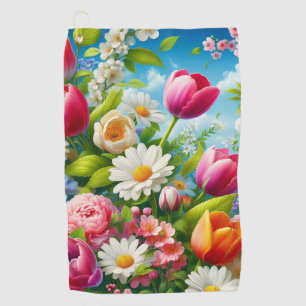 Floral/spring artwork golf towel