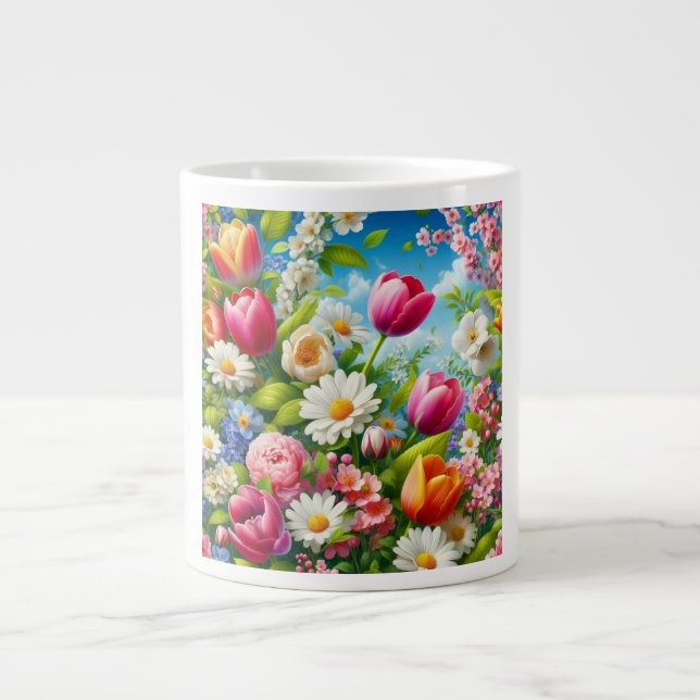 Floral/spring artwork  large coffee mug (Front)