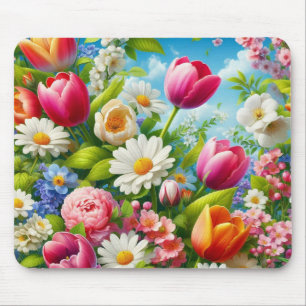 Floral/spring artwork mouse pad