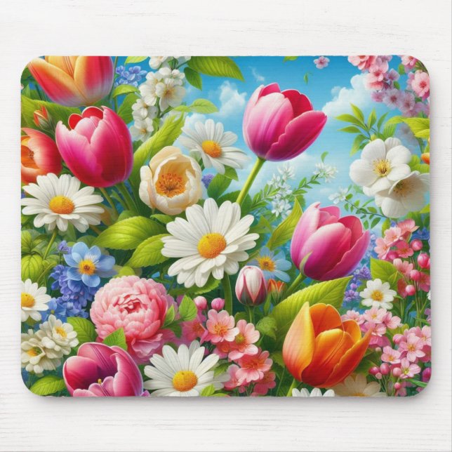 Floral/spring artwork  mouse pad (Front)