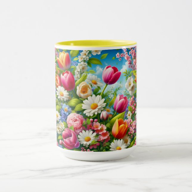 Floral/spring artwork  mug (Center)
