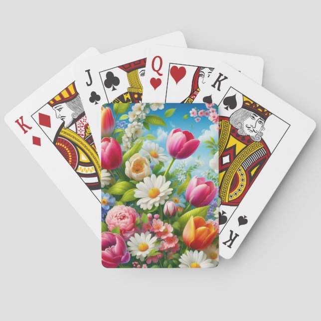 Floral/spring artwork  playing cards (Back)