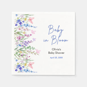 Floral Spring Baby in Bloom Baby Shower Napkin