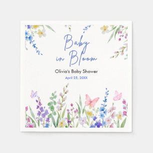 Floral Spring Baby in Bloom Baby Shower Napkin