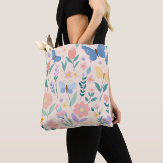 Floral Spring Blooms Pink Girls Trip Tote Bag