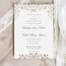 Floral Spring Chinoiserie Foil Wedding Invitation