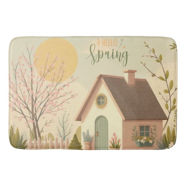 Floral/spring cottage bath mat (Front)