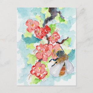 Floral Spring Feelings Watercolor Postcard
