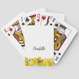 Floral spring flowers butterflies personalizable playing cards