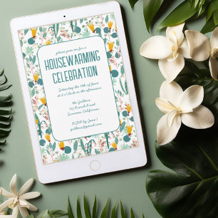 Floral Spring Garden Custom HOUSEWARMING PARTY Invitation