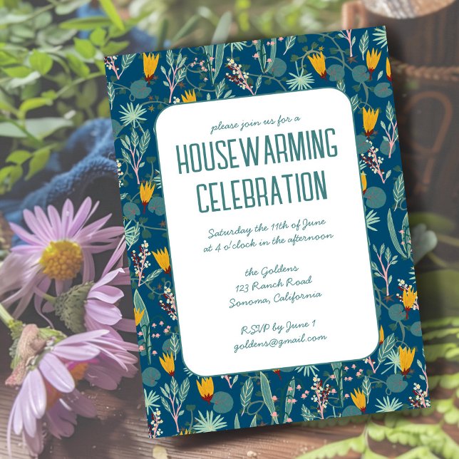 Floral Spring Garden Custom HOUSEWARMING PARTY Invitation (Floral Spring Garden Custom HOUSEWARMING PARTY Invitation
)