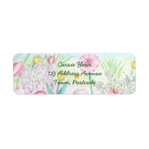Floral Spring Garden Return Address Label