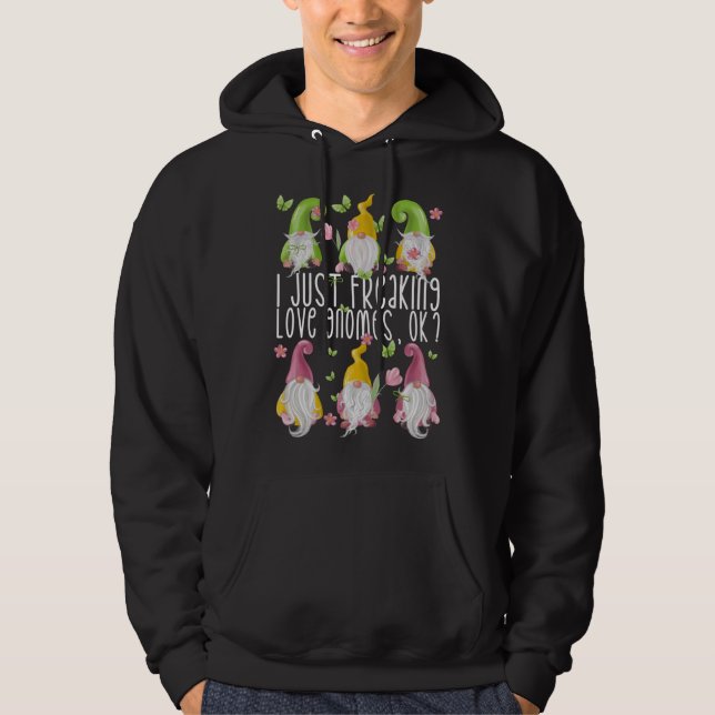 Floral Spring Gnome Quote Cute Summer Gnomes Hoodie (Front)