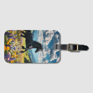 Floral/spring horse/stallion luggage tag