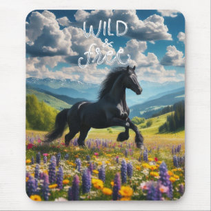 Floral/spring horse/stallion mouse pad