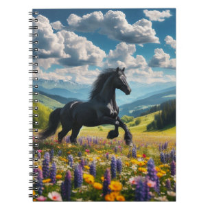 Floral/spring horse/stallion notebook